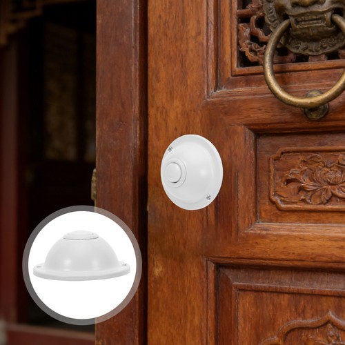 White iron doorbell push - white,