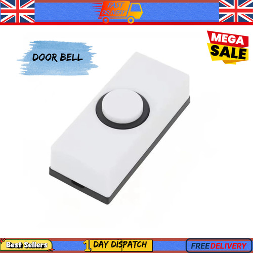 White doorbell push button - push,