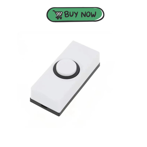 White doorbell push button - white,