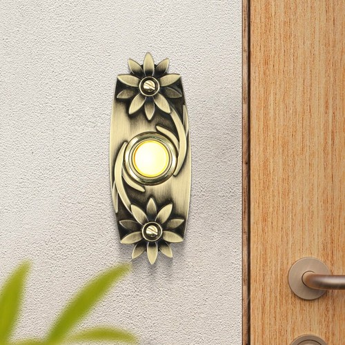Modern metal doorbell push - modern,
