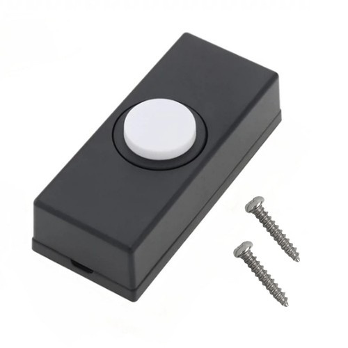 Black doorbell button - black,