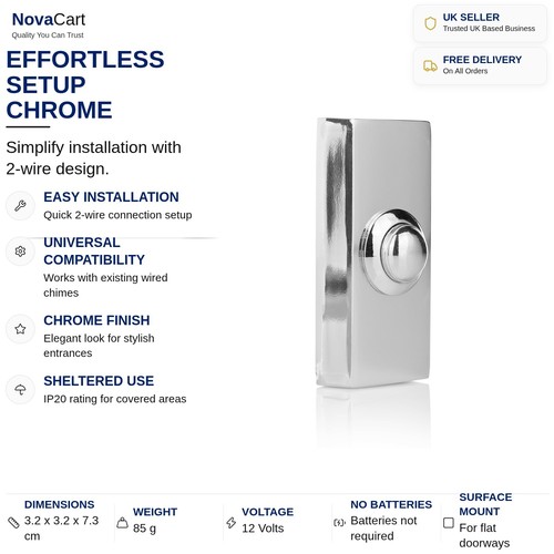 Wired doorbell push button - button,
